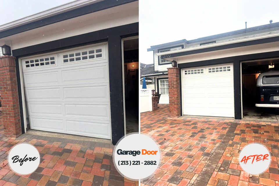 Before and after: garage door repair West Jordan, UT